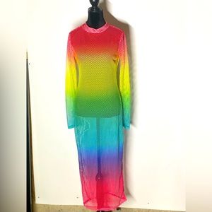 rainbow swimsuit coverup